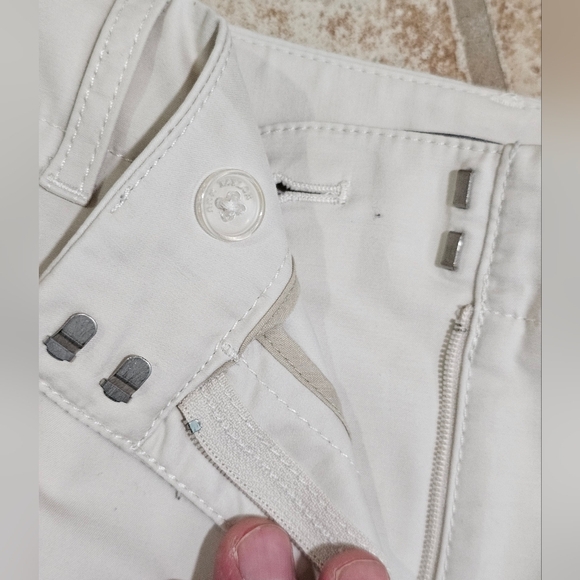 Ann Taylor Women 14 White Stretch Capri Pants Classic Cropped Trousers Summer - Picture 6 of 8